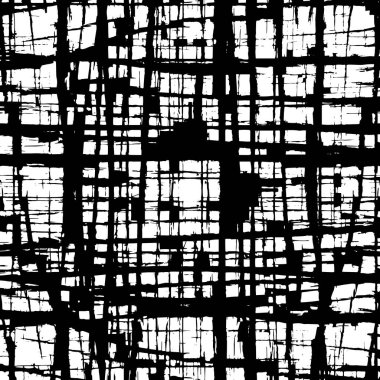 Grunge üst üste biniyor. Soyut siyah-beyaz vektör arkaplanı. Çatlak, leke ve noktalarda kirli desenli tek renkli klasik yüzey. Karanlık korku tarzında eski bir duvar.