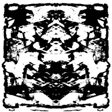 Grunge üst üste biniyor. Soyut siyah-beyaz vektör arkaplanı. Çatlak, leke ve noktalarda kirli desenli tek renkli klasik yüzey. Karanlık korku tarzında eski bir duvar.