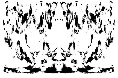 Grunge üst üste biniyor. Soyut siyah-beyaz vektör arkaplanı. Çatlak, leke ve noktalarda kirli desenli tek renkli klasik yüzey. Karanlık korku tarzında eski bir duvar.