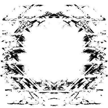 Grunge üst üste biniyor. Soyut siyah-beyaz vektör arkaplanı. Çatlak, leke ve noktalarda kirli desenli tek renkli klasik yüzey. Karanlık korku tarzında eski bir duvar.