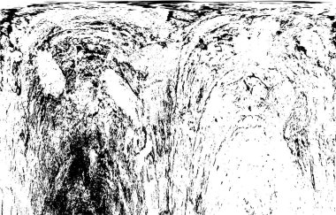 Grunge üst üste biniyor. Soyut siyah-beyaz vektör arkaplanı. Çatlak, leke ve noktalarda kirli desenli tek renkli klasik yüzey. Karanlık korku tarzında eski bir duvar.