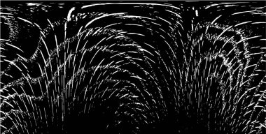 Grunge üst üste biniyor. Soyut siyah-beyaz vektör arkaplanı. Çatlak, leke ve noktalarda kirli desenli tek renkli klasik yüzey. Karanlık korku tarzında eski bir duvar.