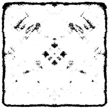 Grunge üst üste biniyor. Soyut siyah-beyaz vektör arkaplanı. Çatlak, leke ve noktalarda kirli desenli tek renkli klasik yüzey. Karanlık korku tarzında eski bir duvar.