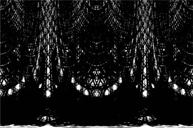 Grunge üst üste biniyor. Soyut siyah-beyaz vektör arkaplanı. Çatlak, leke ve noktalarda kirli desenli tek renkli klasik yüzey. Karanlık korku tarzında eski bir duvar.