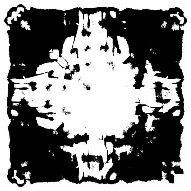 Grunge üst üste biniyor. Soyut siyah-beyaz vektör arkaplanı. Çatlak, leke ve noktalarda kirli desenli tek renkli klasik yüzey. Karanlık korku tarzında eski bir duvar.