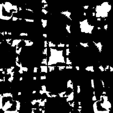 Grunge üst üste biniyor. Soyut siyah-beyaz vektör arkaplanı. Çatlak, leke ve noktalarda kirli desenli tek renkli klasik yüzey. Karanlık korku tarzında eski bir duvar.