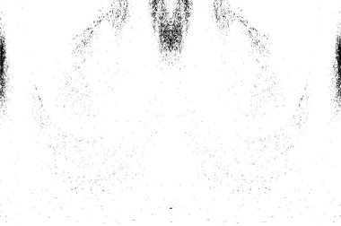 Grunge üst üste biniyor. Soyut siyah-beyaz vektör arkaplanı. Çatlak, leke ve noktalarda kirli desenli tek renkli klasik yüzey. Karanlık korku tarzında eski bir duvar.