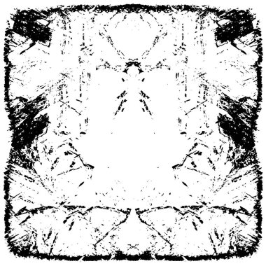 Grunge üst üste biniyor. Soyut siyah-beyaz vektör arkaplanı. Çatlak, leke ve noktalarda kirli desenli tek renkli klasik yüzey. Karanlık korku tarzında eski bir duvar.