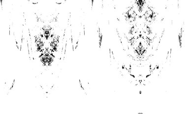 Grunge üst üste biniyor. Soyut siyah-beyaz vektör arkaplanı. Çatlak, leke ve noktalarda kirli desenli tek renkli klasik yüzey. Karanlık korku tarzında eski bir duvar.