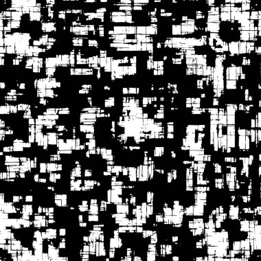 Grunge üst üste biniyor. Soyut siyah-beyaz vektör arkaplanı. Çatlak, leke ve noktalarda kirli desenli tek renkli klasik yüzey. Karanlık korku tarzında eski bir duvar.