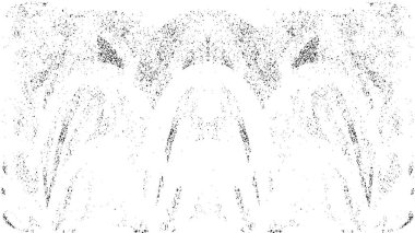 Grunge üst üste biniyor. Soyut siyah-beyaz vektör arkaplanı. Çatlak, leke ve noktalarda kirli desenli tek renkli klasik yüzey. Karanlık korku tarzında eski bir duvar.