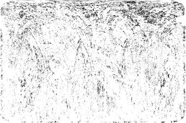 Grunge üst üste biniyor. Soyut siyah-beyaz vektör arkaplanı. Çatlak, leke ve noktalarda kirli desenli tek renkli klasik yüzey. Karanlık korku tarzında eski bir duvar.