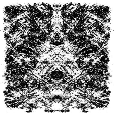 Grunge üst üste biniyor. Soyut siyah-beyaz vektör arkaplanı. Çatlak, leke ve noktalarda kirli desenli tek renkli klasik yüzey. Karanlık korku tarzında eski bir duvar.