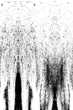 Grunge üst üste biniyor. Soyut siyah-beyaz vektör arkaplanı. Çatlak, leke ve noktalarda kirli desenli tek renkli klasik yüzey. Karanlık korku tarzında eski bir duvar.