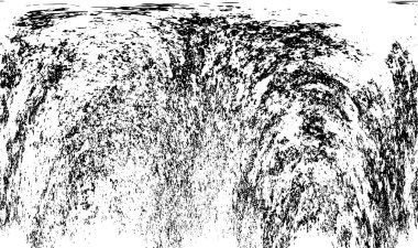 Grunge üst üste biniyor. Soyut siyah-beyaz vektör arkaplanı. Çatlak, leke ve noktalarda kirli desenli tek renkli klasik yüzey. Karanlık korku tarzında eski bir duvar.