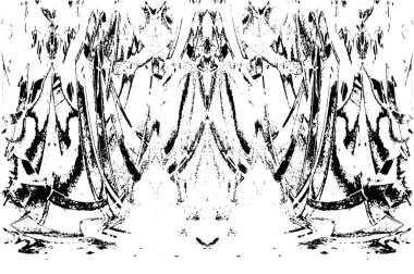 Grunge dikey olarak simetrik siyah beyaz doku. Tek renkli yıpranmış kaplama deseni. 