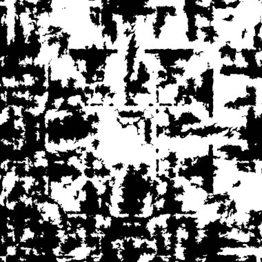 Grunge üst üste biniyor. Soyut siyah-beyaz vektör arkaplanı. Çatlak, leke ve noktalarda kirli desenli tek renkli klasik yüzey. Karanlık korku tarzında eski bir duvar.