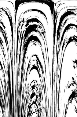 Grunge üst üste biniyor. Soyut siyah-beyaz vektör arkaplanı. Çatlak, leke ve noktalarda kirli desenli tek renkli klasik yüzey. Karanlık korku tarzında eski bir duvar.