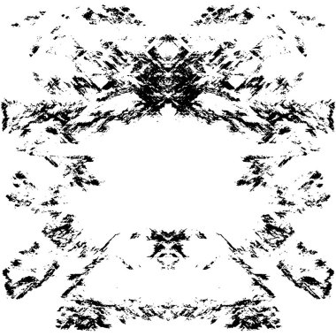 Grunge üst üste biniyor. Soyut siyah-beyaz vektör arkaplanı. Çatlak, leke ve noktalarda kirli desenli tek renkli klasik yüzey. Karanlık korku tarzında eski bir duvar.