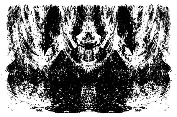 Grunge dikey olarak simetrik siyah beyaz doku. Tek renkli yıpranmış kaplama deseni. 