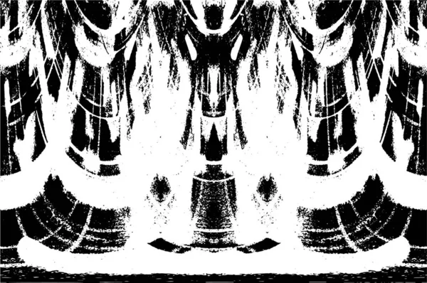 Grunge dikey olarak simetrik siyah beyaz doku. Tek renkli yıpranmış kaplama deseni. 