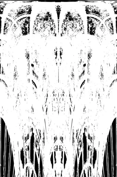 Grunge dikey olarak simetrik siyah beyaz doku. Tek renkli yıpranmış kaplama deseni. 