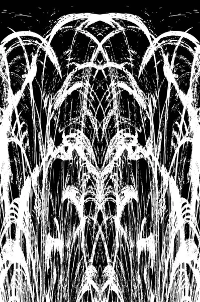 Grunge dikey olarak simetrik siyah beyaz doku. Tek renkli yıpranmış kaplama deseni. 