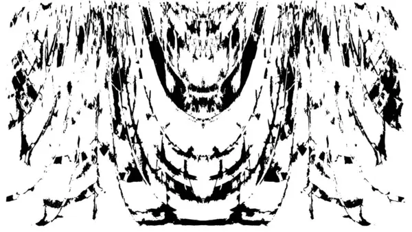 Grunge dikey olarak simetrik siyah beyaz doku. Tek renkli yıpranmış kaplama deseni. 