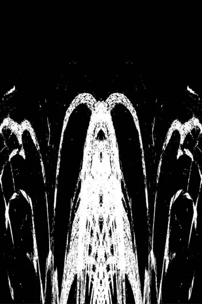 Grunge dikey olarak simetrik siyah beyaz doku. Tek renkli yıpranmış kaplama deseni. 