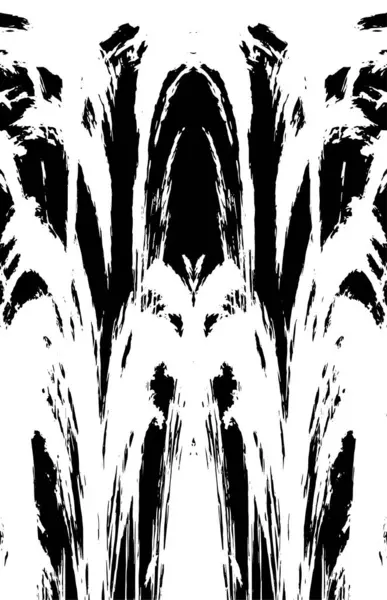 Grunge dikey olarak simetrik siyah beyaz doku. Tek renkli yıpranmış kaplama deseni. 