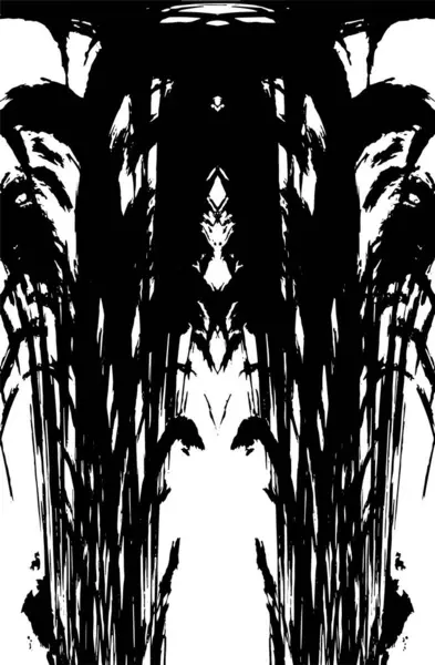 Grunge dikey olarak simetrik siyah beyaz doku. Tek renkli yıpranmış kaplama deseni. 