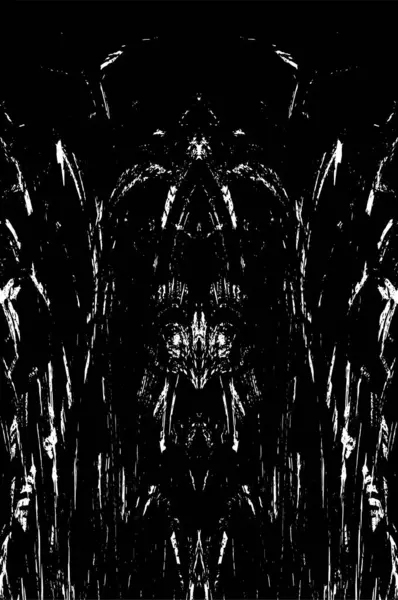 Grunge dikey olarak simetrik siyah beyaz doku. Tek renkli yıpranmış kaplama deseni. 