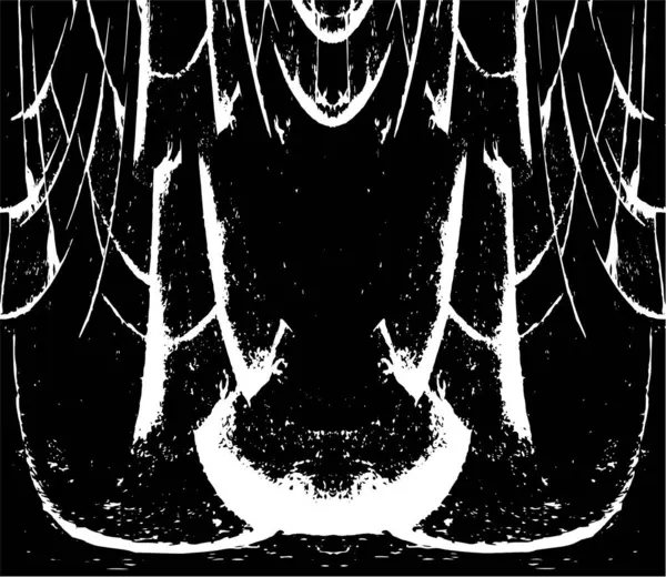 Grunge dikey olarak simetrik siyah beyaz doku. Tek renkli yıpranmış kaplama deseni. 