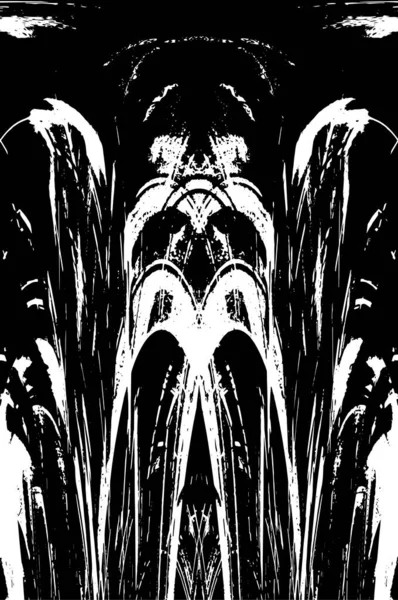 Grunge dikey olarak simetrik siyah beyaz doku. Tek renkli yıpranmış kaplama deseni. 