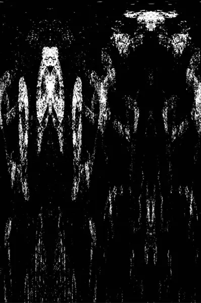 Grunge Siyah ve Beyaz Şehir Vektör Doku Şablonu. Çatlakların, lekelerin, çiplerin, çizgilerin koyu arkaplanı.