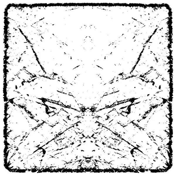 Grunge Siyah ve Beyaz Şehir Vektör Doku Şablonu. Çatlakların, lekelerin, çiplerin, çizgilerin koyu arkaplanı.