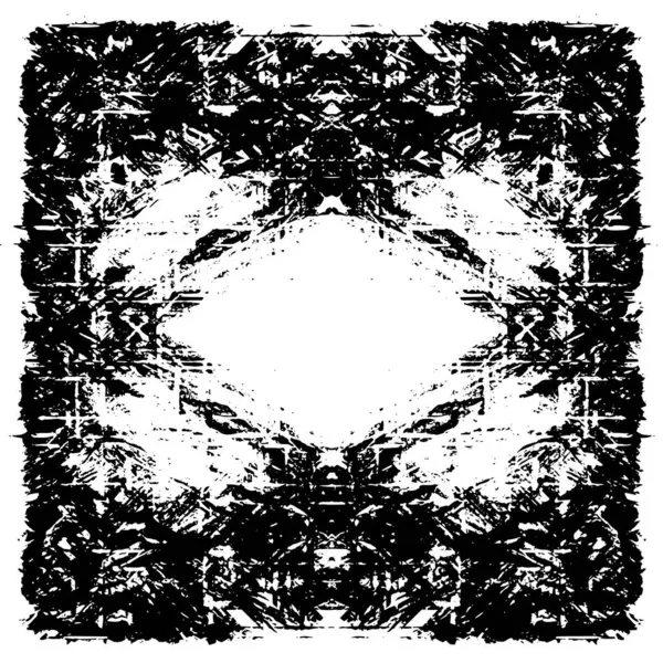 Grunge Siyah ve Beyaz Şehir Vektör Doku Şablonu. Çatlakların, lekelerin, çiplerin, çizgilerin koyu arkaplanı.