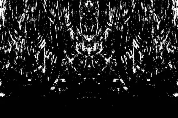 Grunge Siyah ve Beyaz Şehir Vektör Doku Şablonu. Çatlakların, lekelerin, çiplerin, çizgilerin koyu arkaplanı.