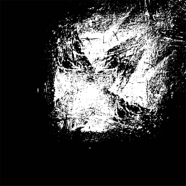 Grunge Siyah ve Beyaz Şehir Vektör Doku Şablonu. Çatlakların, lekelerin, çiplerin, çizgilerin koyu arkaplanı.