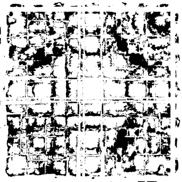 Grunge Siyah ve Beyaz Şehir Vektör Doku Şablonu. Çatlakların, lekelerin, çiplerin, çizgilerin koyu arkaplanı.