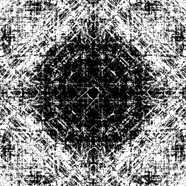 Grunge Siyah ve Beyaz Şehir Vektör Doku Şablonu. Çatlakların, lekelerin, çiplerin, çizgilerin koyu arkaplanı.