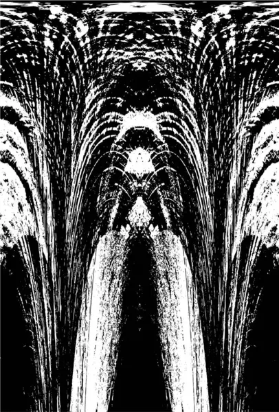 Grunge Siyah ve Beyaz Şehir Vektör Doku Şablonu. Çatlakların, lekelerin, çiplerin, çizgilerin koyu arkaplanı.