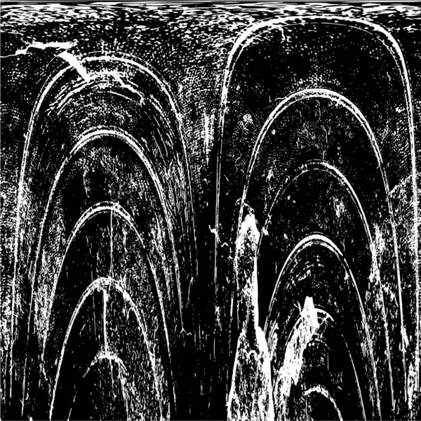 Grunge Siyah ve Beyaz Şehir Vektör Doku Şablonu. Çatlakların, lekelerin, çiplerin, çizgilerin koyu arkaplanı.