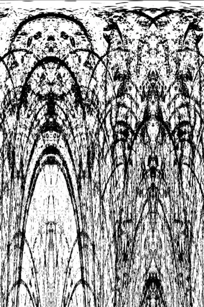 Grunge Siyah ve Beyaz Şehir Vektör Doku Şablonu. Çatlakların, lekelerin, çiplerin, çizgilerin koyu arkaplanı.