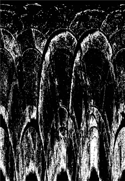 Grunge Siyah ve Beyaz Şehir Vektör Doku Şablonu. Çatlakların, lekelerin, çiplerin, çizgilerin koyu arkaplanı.