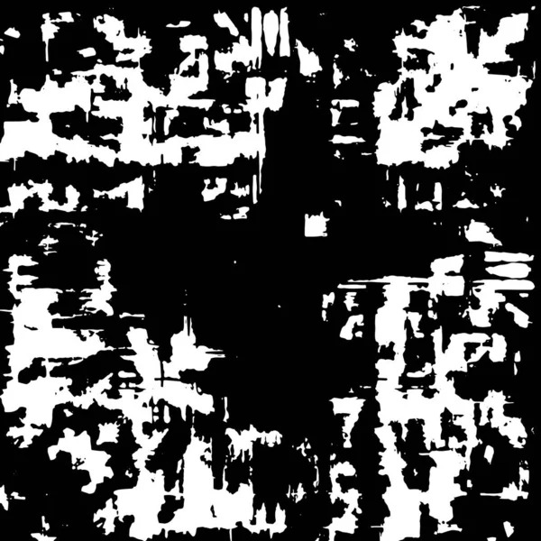Grunge Siyah ve Beyaz Şehir Vektör Doku Şablonu. Çatlakların, lekelerin, çiplerin, çizgilerin koyu arkaplanı.