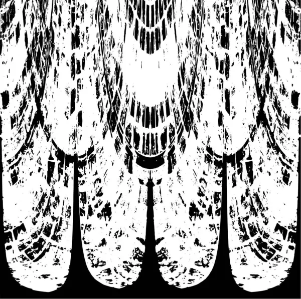 Grunge dikey olarak simetrik siyah beyaz doku. Tek renkli yıpranmış kaplama deseni. 