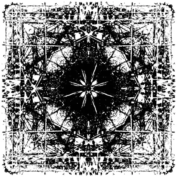 Grunge Siyah ve Beyaz Şehir Vektör Doku Şablonu. Çatlakların, lekelerin, çiplerin, çizgilerin koyu arkaplanı.