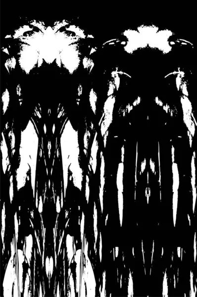 Grunge Siyah ve Beyaz Şehir Vektör Doku Şablonu. Çatlakların, lekelerin, çiplerin, çizgilerin koyu arkaplanı.