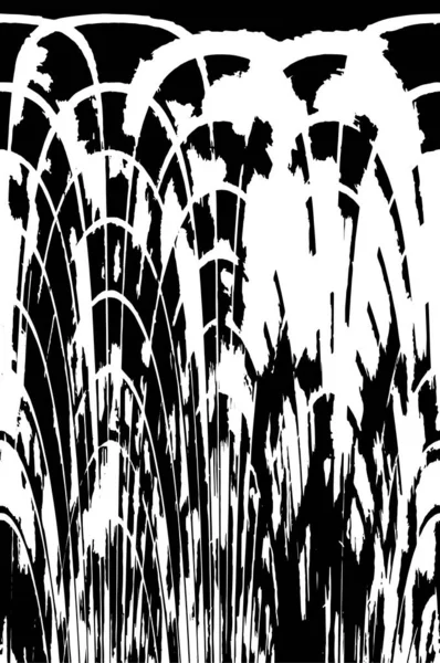 Grunge Siyah ve Beyaz Şehir Vektör Doku Şablonu. Çatlakların, lekelerin, çiplerin, çizgilerin koyu arkaplanı.